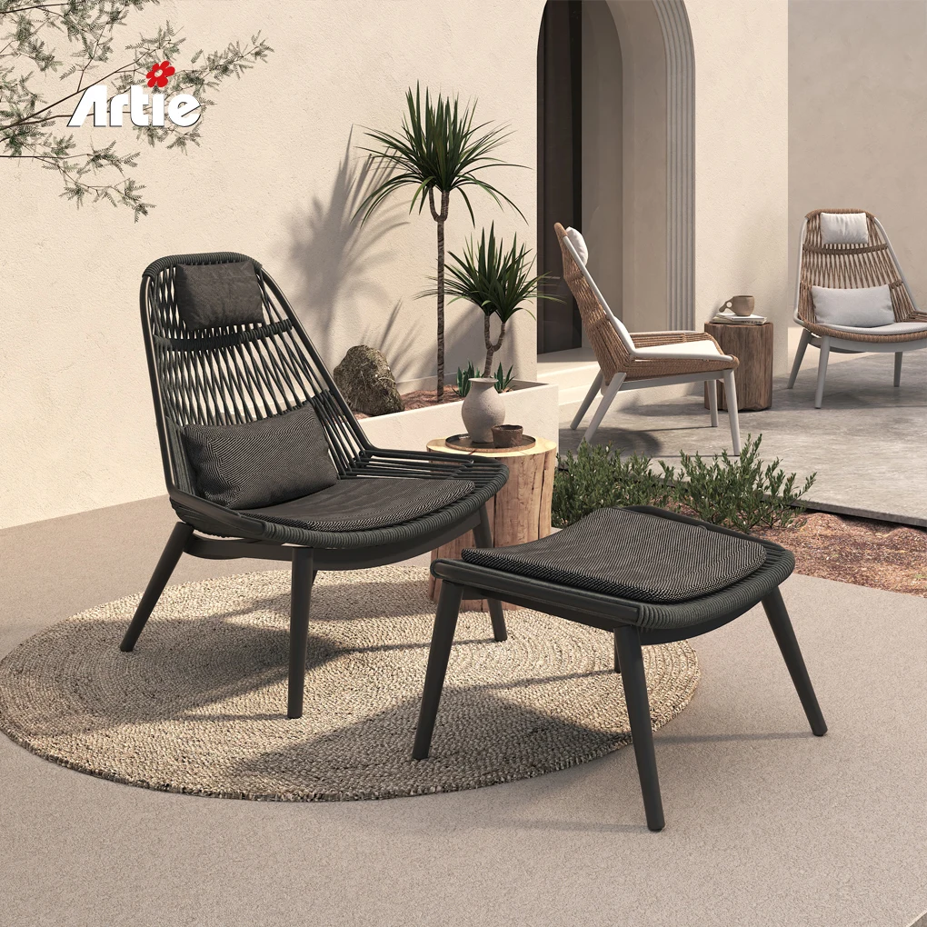Artie Modern Creative Design Garden Furniture Outdoor Patio Hand Woven  Single Lounge Rattan Chair
