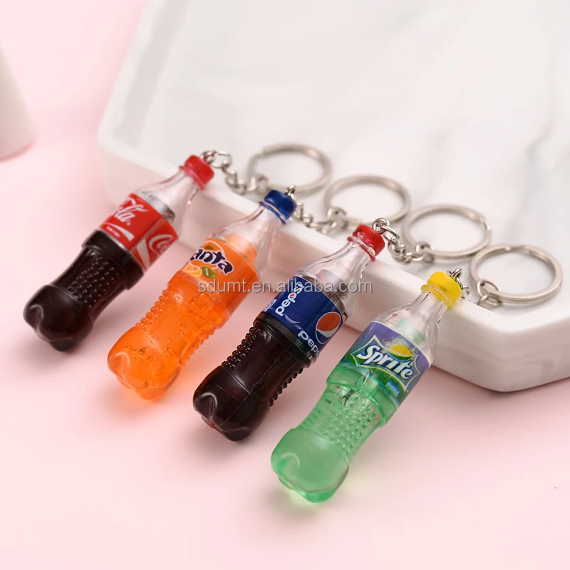 Mini Beverage Bottle Keychain Pendant Wholesale Simulation Carbonated