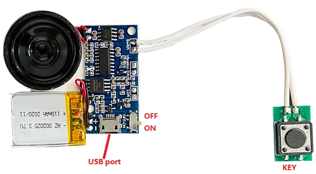 Factory Direct USB Downloadable MP3 Music Sound Module IC PCB Speaker for Greeting Cards Press-Button Control Activated