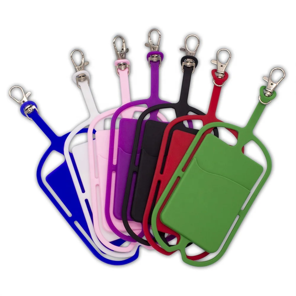 Wholesale eco-friendly super soft silicone id card holder with lanyard