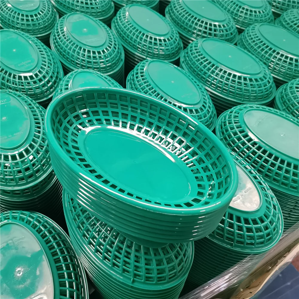 Foodservice French Fries Basket Oval Plastic Fast Food Baskets For