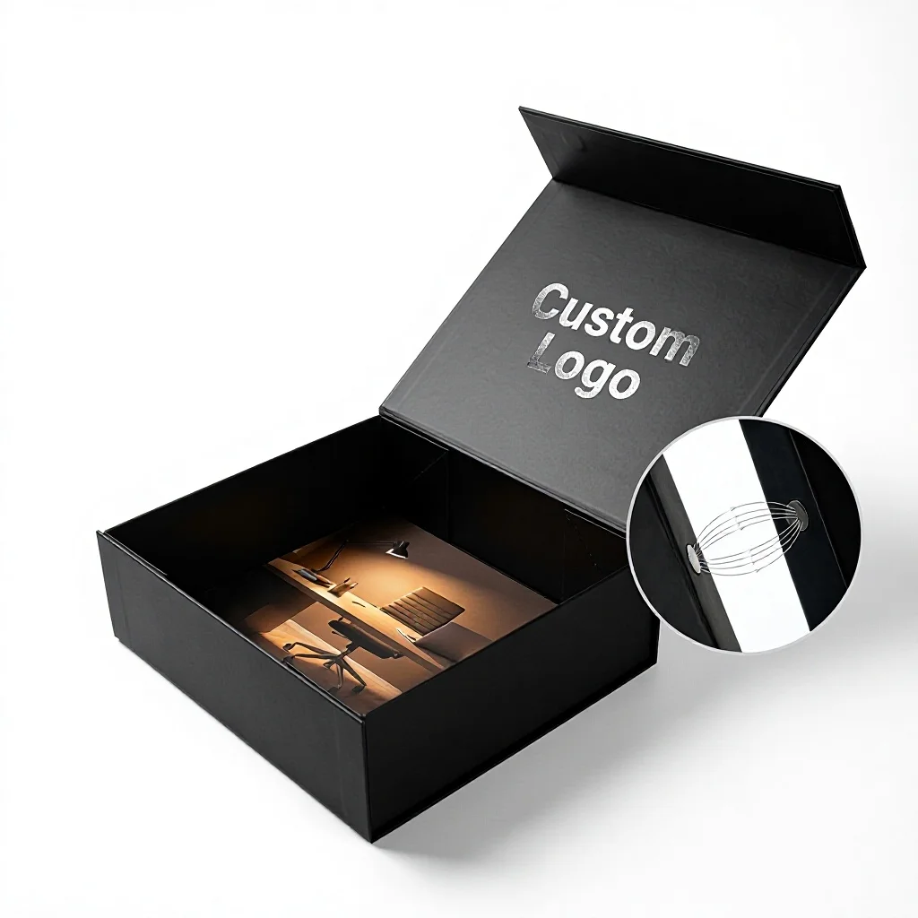 Custom Magnetic Closure Flip Box Floding Box Rigid Gift Box Eco-Friendly Cardboard Packaging with Logo Color Printing