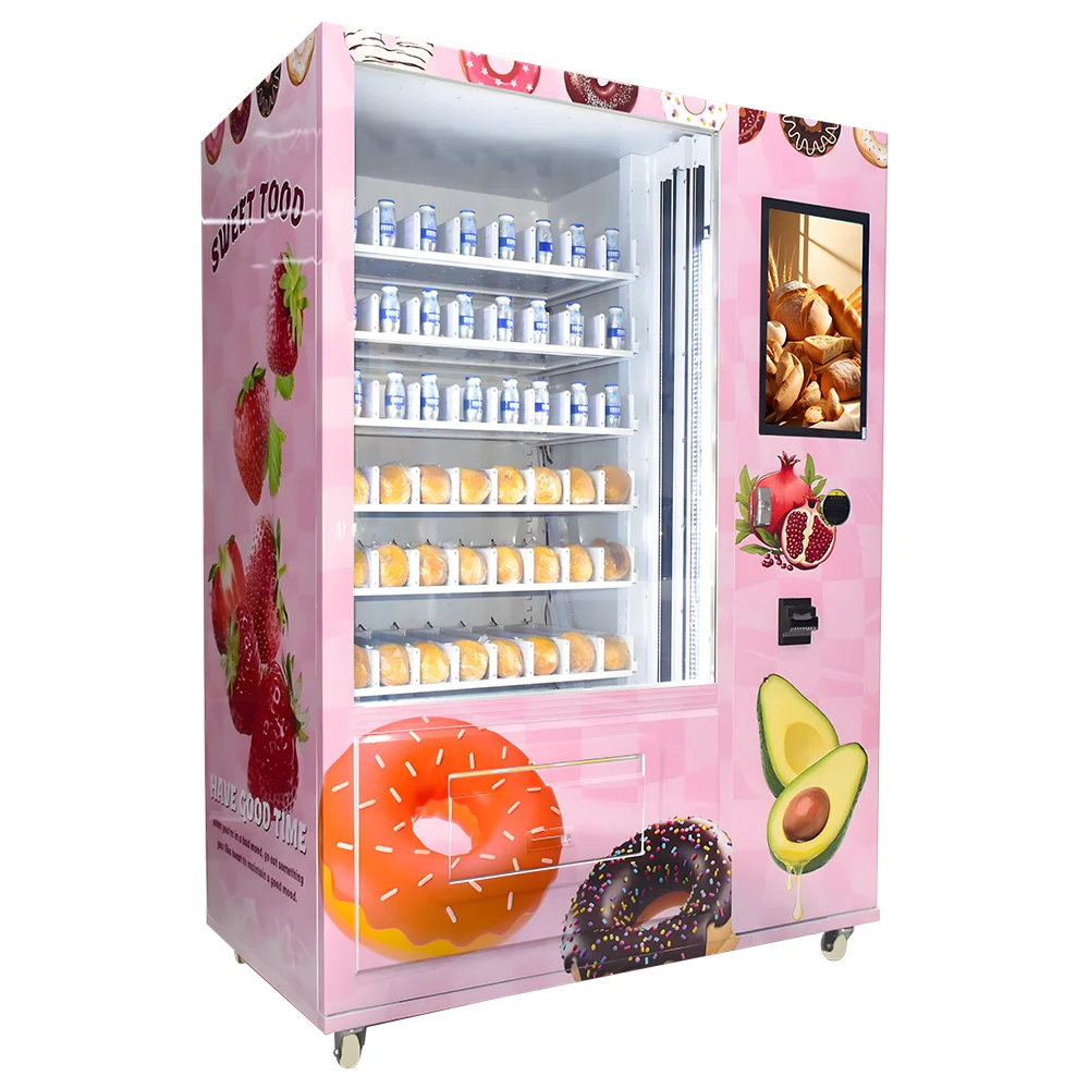 UPUS Y-Axis Refrigerated Smart Vending Machine with Touchscreen Mobile Payment SDK Cloud-Based Management for 24/7 Operation