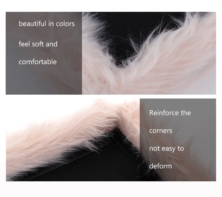 New Design Luxury Faux Fur Poof Ottomans Stool Chair with Storage Space Saving Living Room