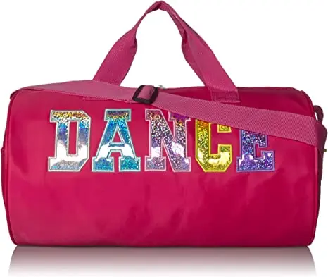 Women Letter Large Capacity Gym Weekender Tote Sports Duffel Nylon Travel Bag