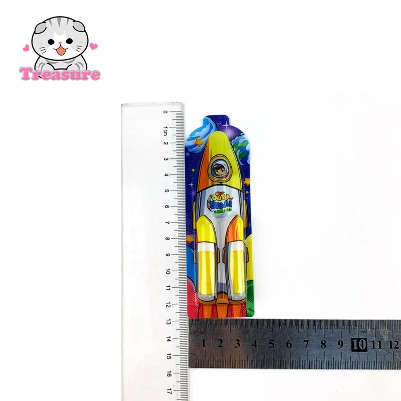 Wholesale Halal Fruity Colorful bar Shape Bubble Gum Rocket Shape 3 Pcs Bubble Gum