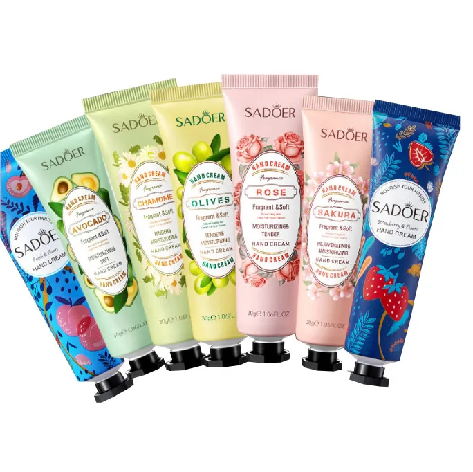 Wholesale SADOER Private label in Stock Mini Hand Cream Lotion moisturizing Natural PlantHand Cream