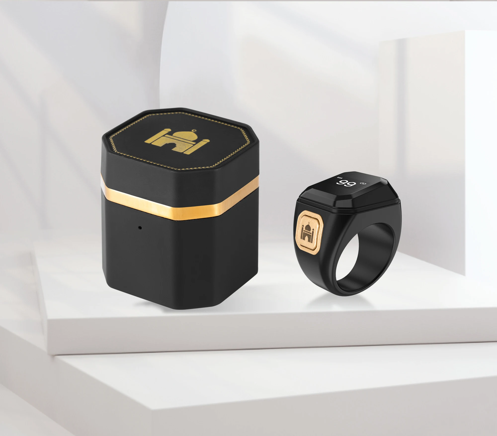 Azan Rind Azan Wekker Ring Slimme Tasbih Zikr Ring, 20mm Moslim Digitale Azan ...