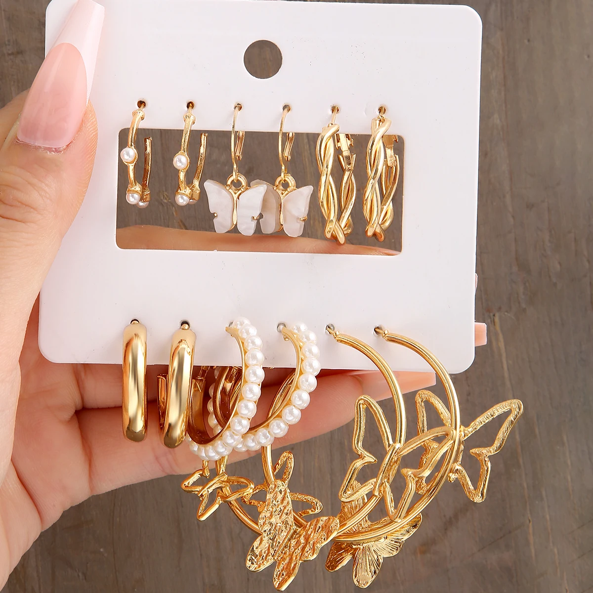 Trendy Gold Metal Earrings Set for Women Fashion Geometric Pearl Circle Drop Earrings 2022 Trend Set of Earrings Jewelry
