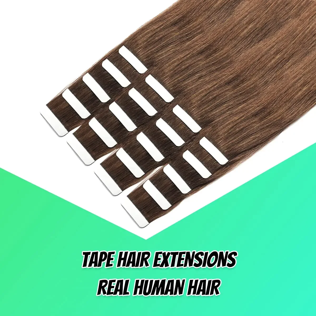 Brazilian Straight Remy Tape In Hair Extensions Medium Brown #4 100% Real Human Hair Skin Weft for Women_voghion.com