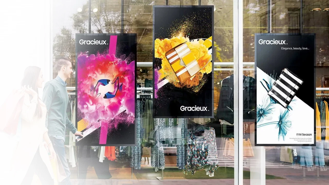 4k Digital Signage And Display Ultra Slim Lcd Monitor Window Facing