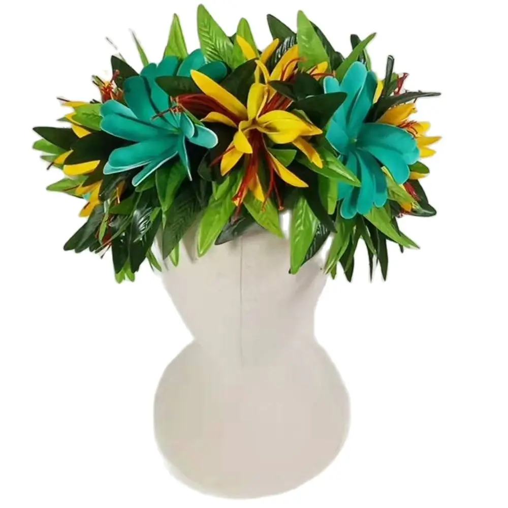 HK00037 64 см искусственные шелковые листья Maile Haku W пенопластовые Гавайские цветы гирлянда Гавайская Цветочная корона головные