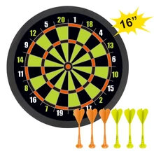 Indoor Sporting Game 16 Inch Magnetic Dartboard Set With 6 Darts Suitable For Children Adult