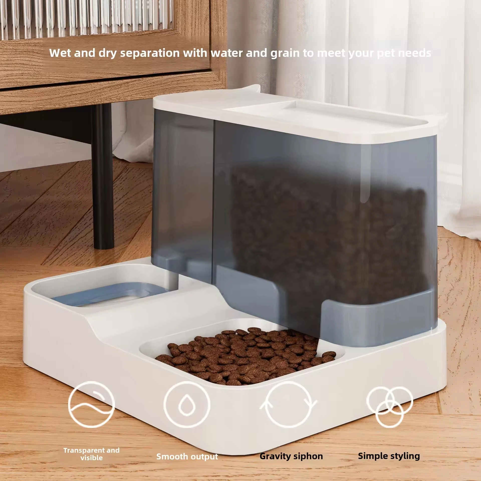 Customized Portable Cat and Dog Feeder with Non-Wet Mouth Plastic Bowl Water Dispenser Integrated Design for Cats factory