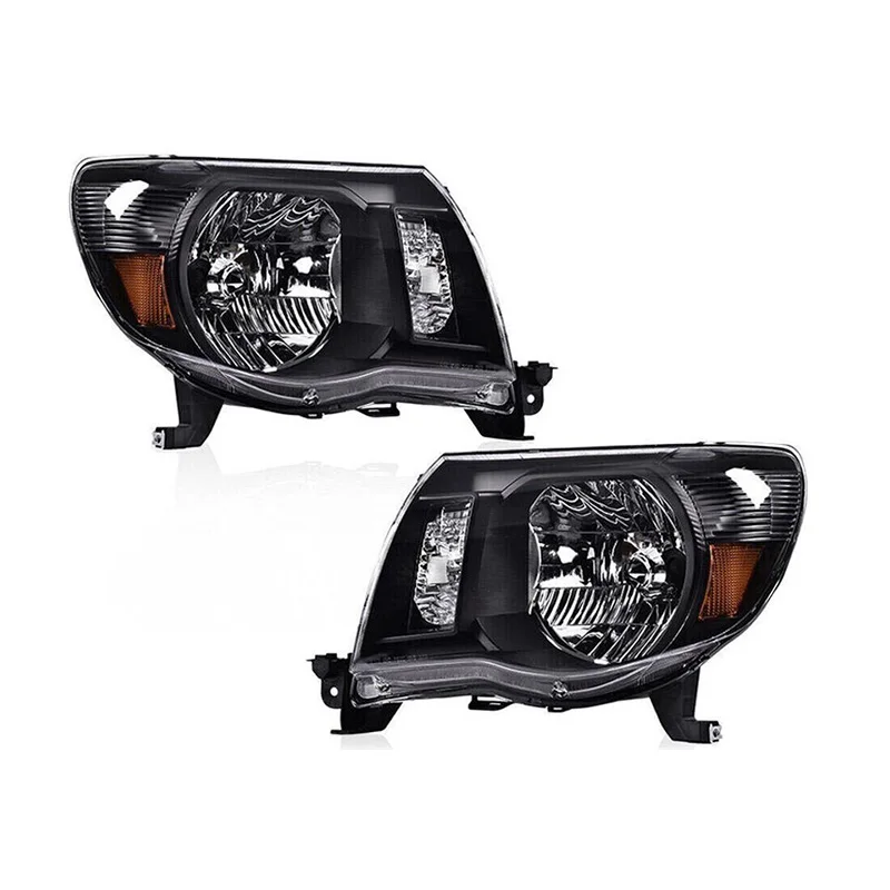 Fit For 2005-2011 Toyota Tacoma Black Headlights Lamps Lights Left Right