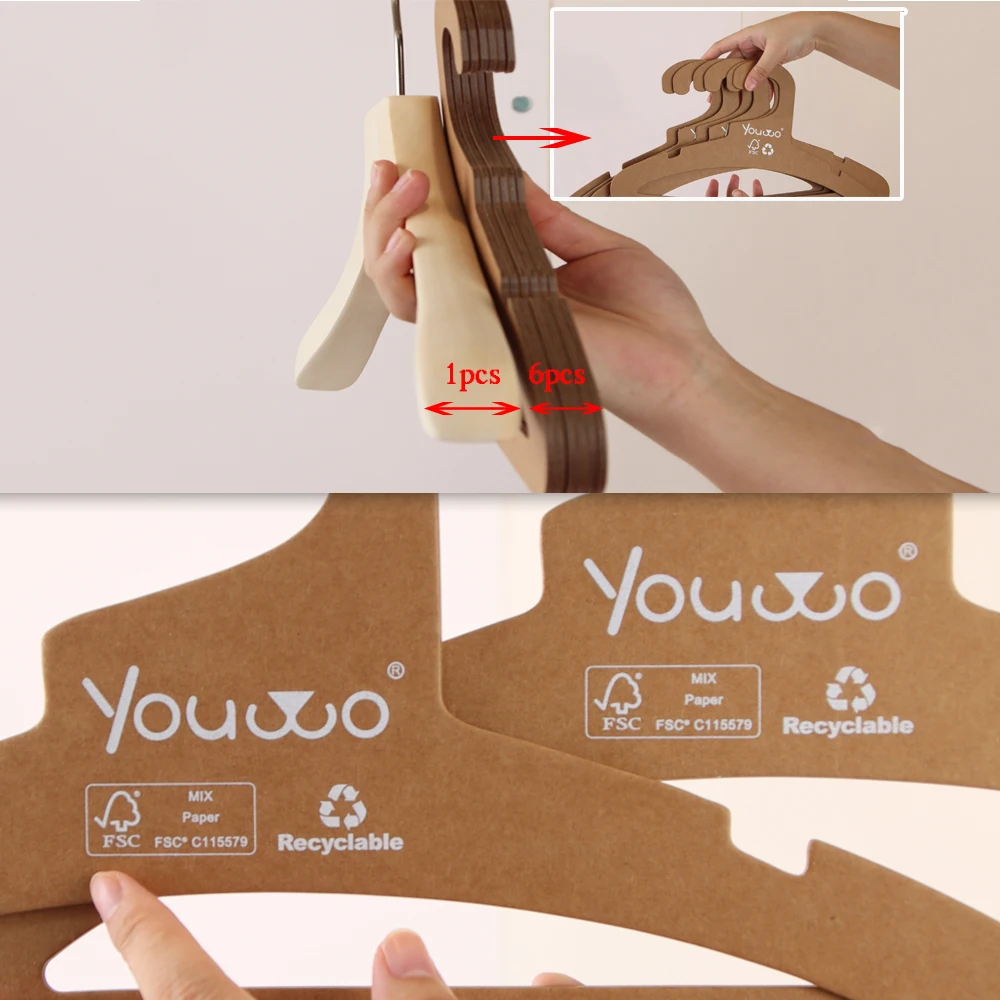 Customize Space-saving Fabric Samples for Kids, Baby Clothes, and Coats with logo Kraft Cardboard Hangers