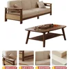 Three-seater coffee table [walnut color]