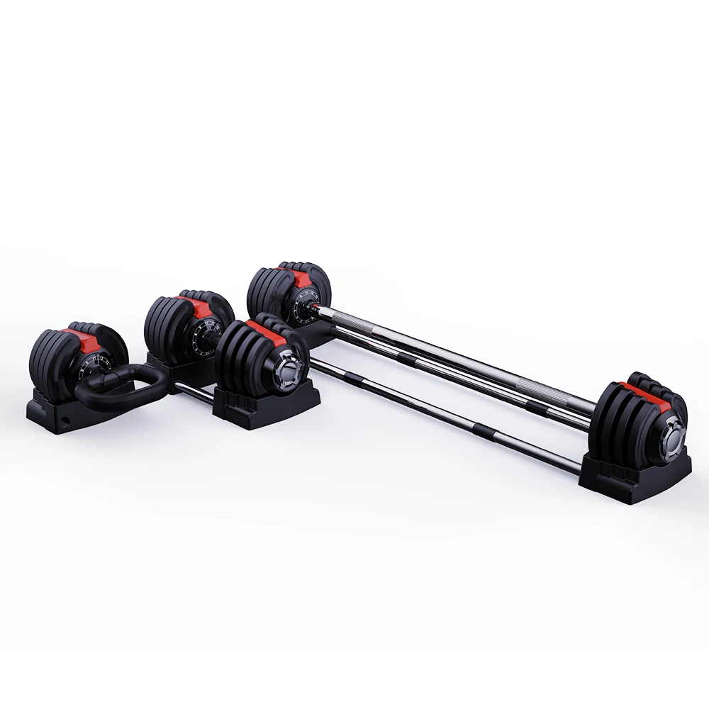 Small Moq High Quality Adjustable Dumbbells 18kg Gym Equipment Chrome