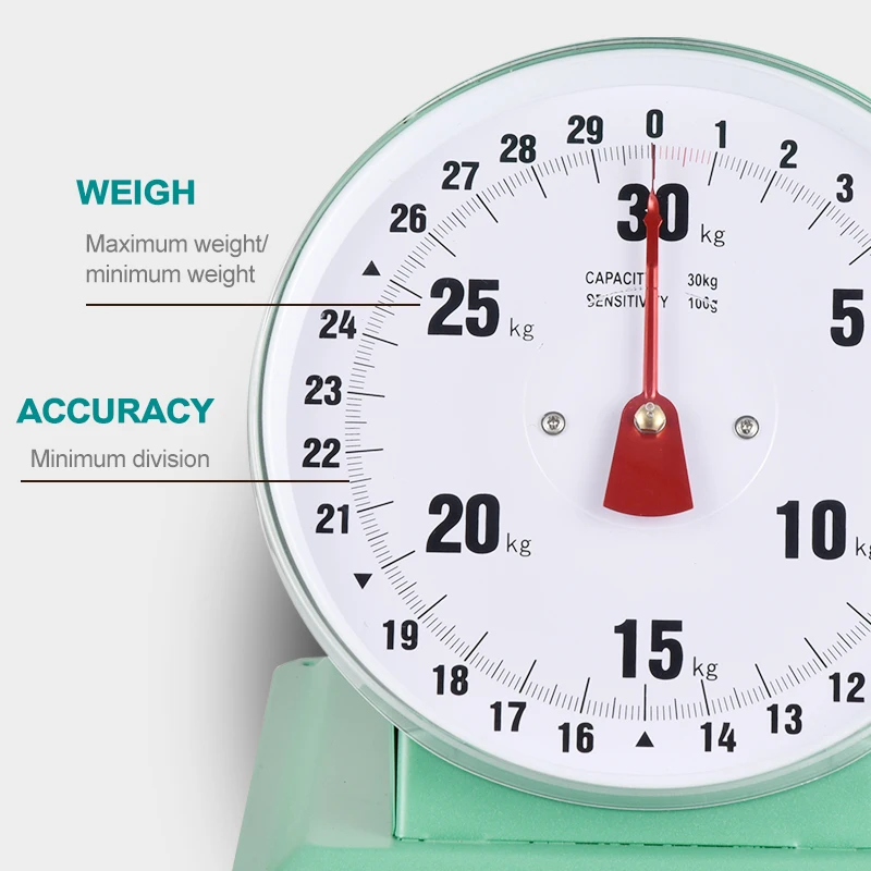 Customize logo Spring Scale Double Display Dial 30kg Stainless Steel Spring Scale