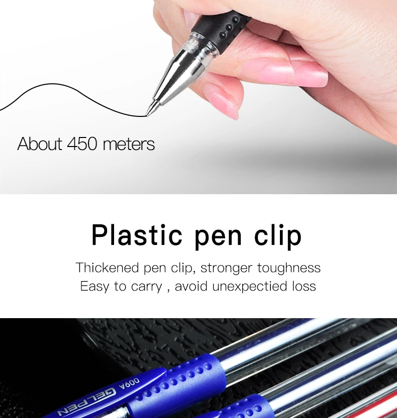 Classic Large Capacity 0.5 Multicolor Gel Pen Student Simple Plastic ...