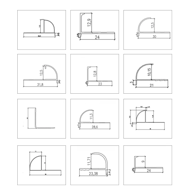 Promotion 90 Degrees Right L Shape Transition Trim Aluminum Decoration Metal Tile Trim