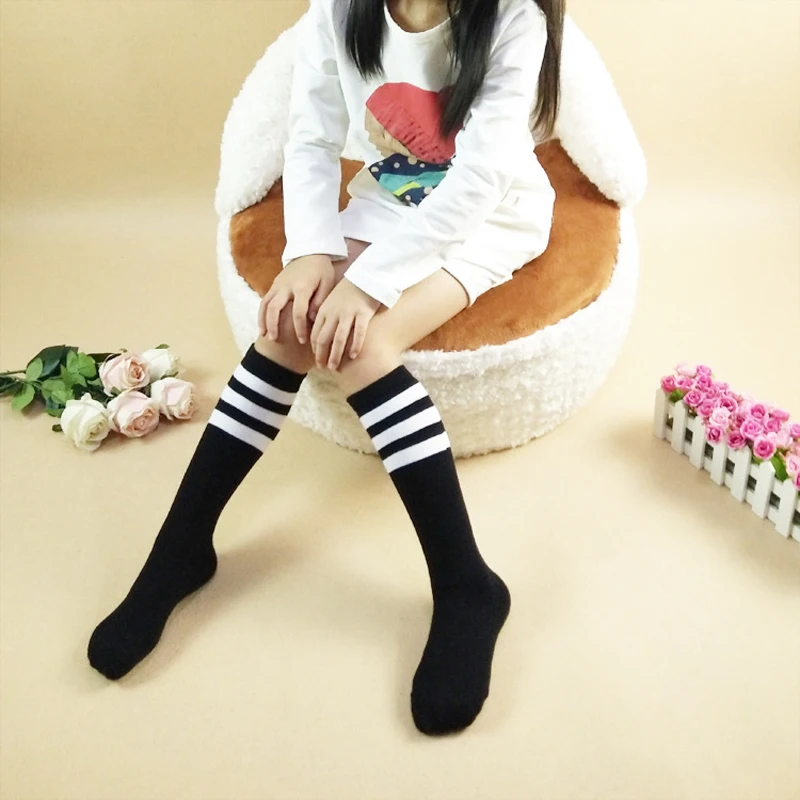 Factory Custom British Style School Uniform Socks Summer Stripe Stocking Mouth Middle School Socks Schoolgirl Stockings