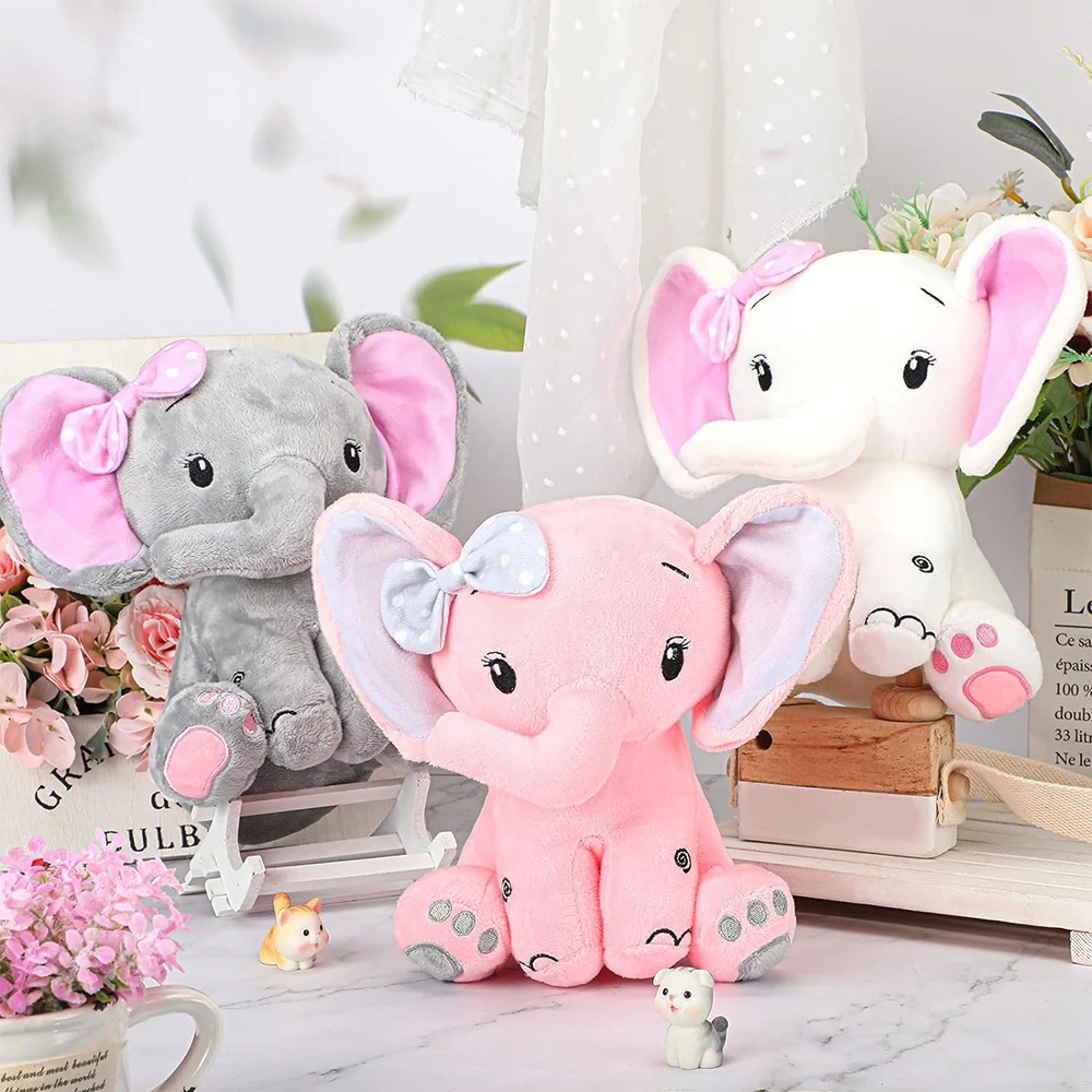 Big Ear Stuffed Elephant Animal Gift Baby Boys Girl ODM Woodland Decor Birthday Party Supplies 30cm Wholesale Elephant Plush Toy