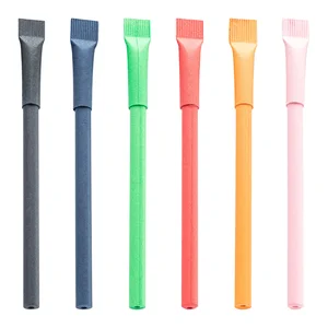 Creative Kraft Paper Tube Ballpoint Pen with Customized Logo 1.0mm Tip Smooth Writing for Promotional Gift and School Supplies