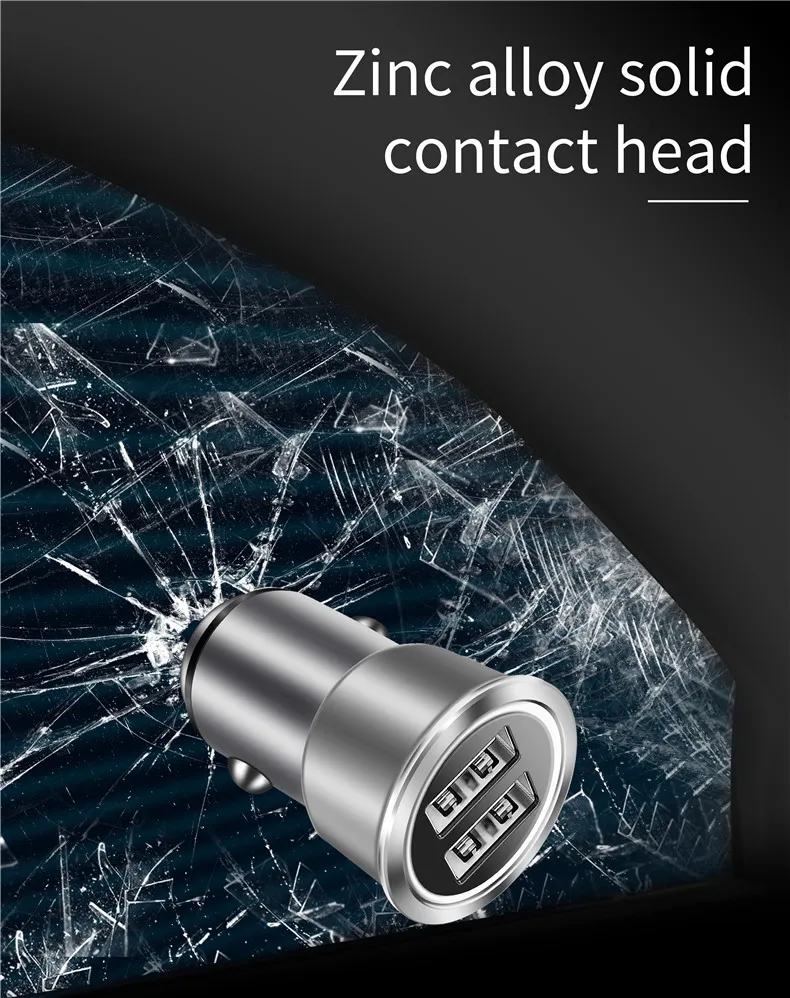 Быстрое Автомобильное зарядное устройство ICE-бинго 3 1 А 12 В 24 безопасный молоток 2 порта Usb электрическое беспроводное