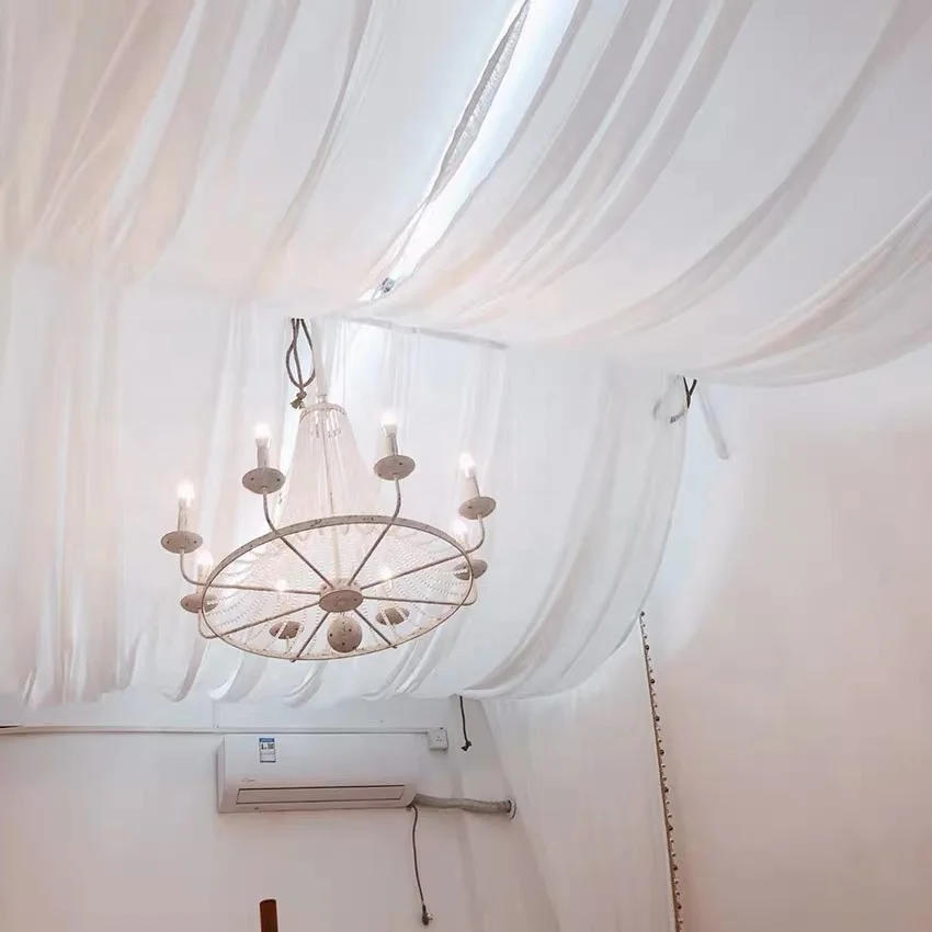 Прозрачная шифоновая ткань из вуали белого цвета идеально подходит для драпировки свадеб вечеринок и мероприятий