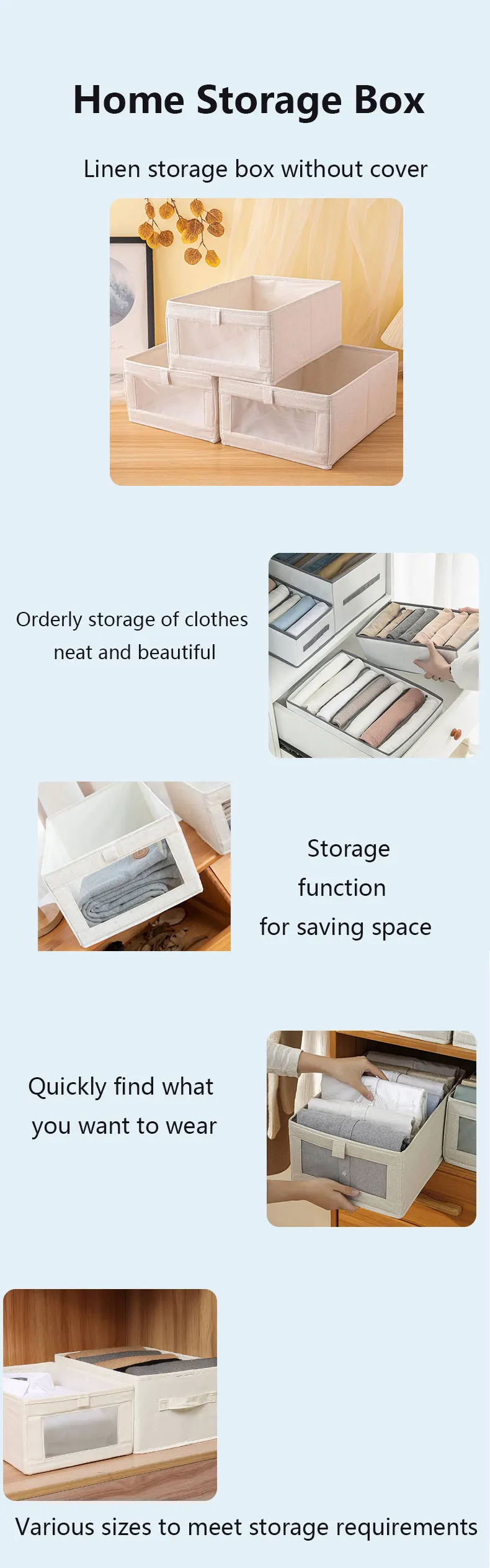 Modern Style Cloth Can Be Window Clothing Storage Box Folding Cotton