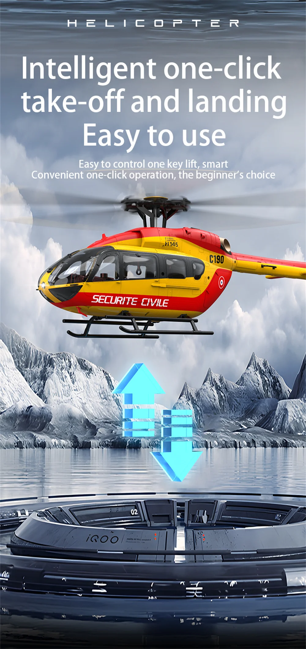 HOSHI RC ERA C190 Helicopter H145 1/28 2.4G 6CH 6-Axis Gyro Optical Flow Localization Altitude Hold Flybarless Brushless Drones