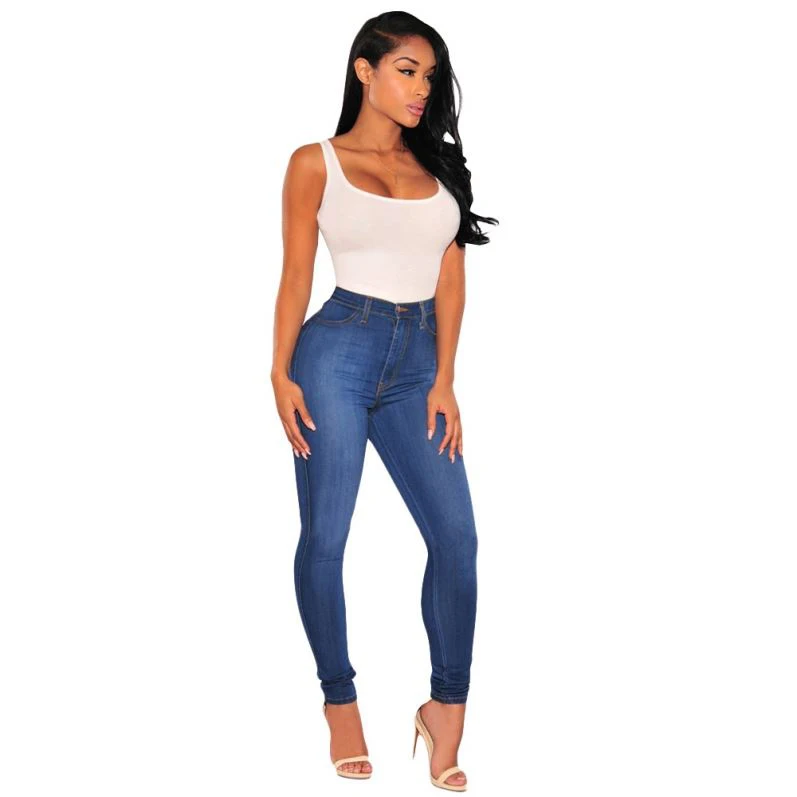 New Design Ladies High Waist Jeans 