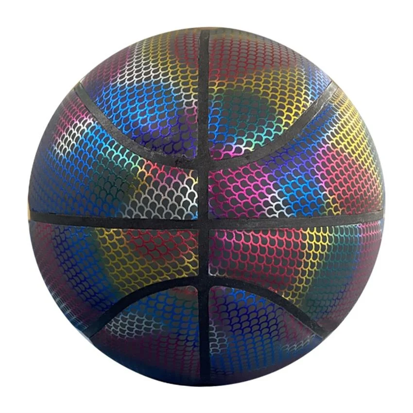 Aolan Multicolor Reflective Leather Basketball Custom Wholesales Price High Quality Custom logo Indoor Basketball Ball