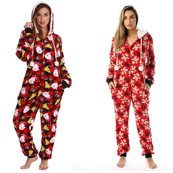 2020 fashion sleepwear Adult Christmas Onesie for Women Jumpsuit One-Piece Pajamas nightwear