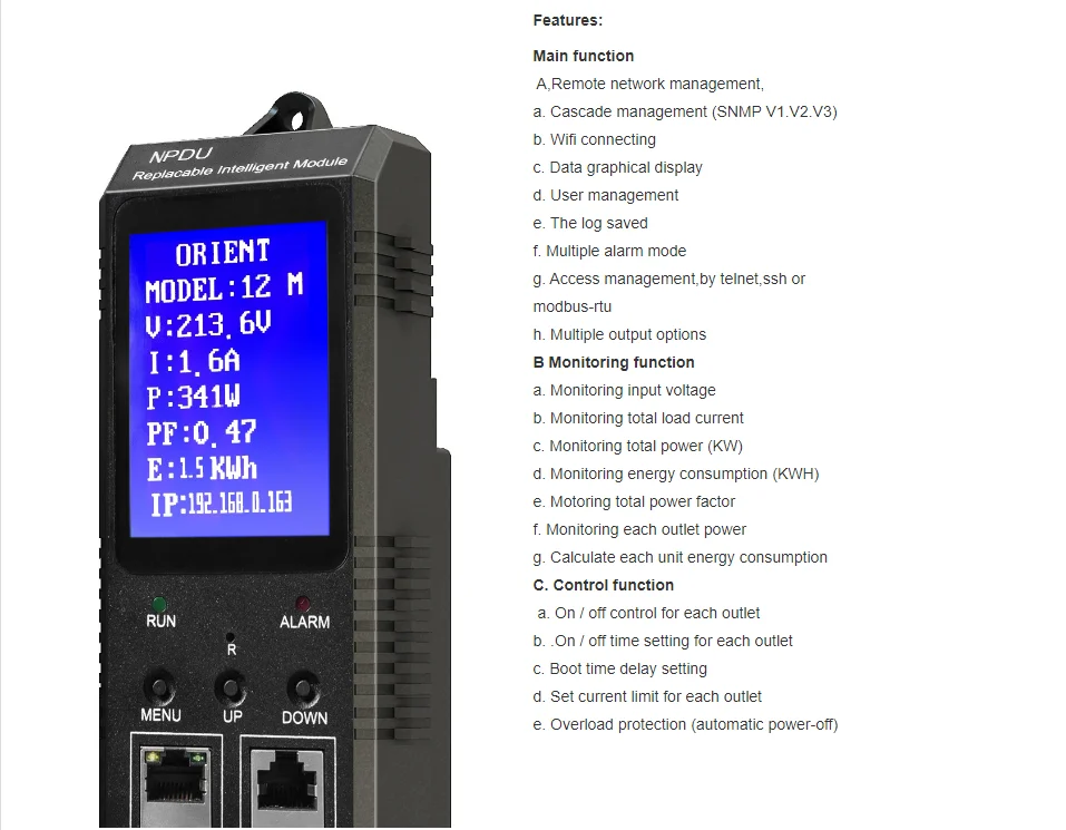 GWGJ OEM Zero U 12 Way 63A IEC320 C19 Outlets Mining Smart PDU