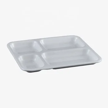 Plastic lunch box restaurant Canteen fast food divided portion melamine 4 compartment plate