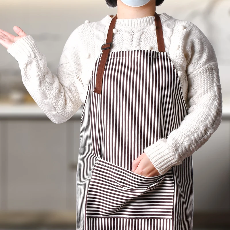 Wholesale Household Cotton Cooking Apron Kitchen Striped Apron With