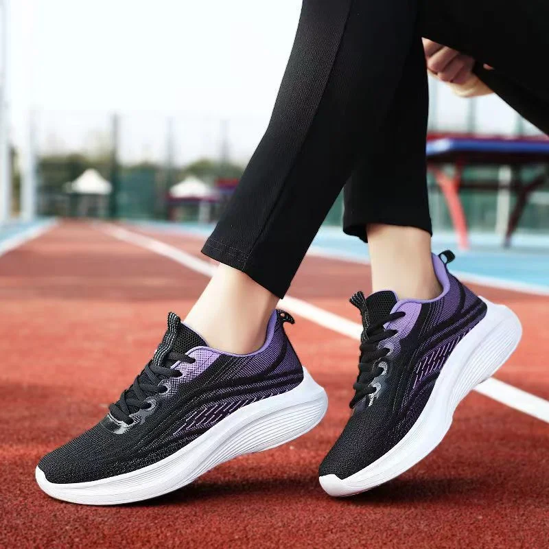 Women's Evergreen White Running Shoes 2026 New PU Upper Rubber Midsole Lace-Up Breathabl aperçu 4