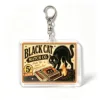 Black cat match co vintage safety label-arched black cat
