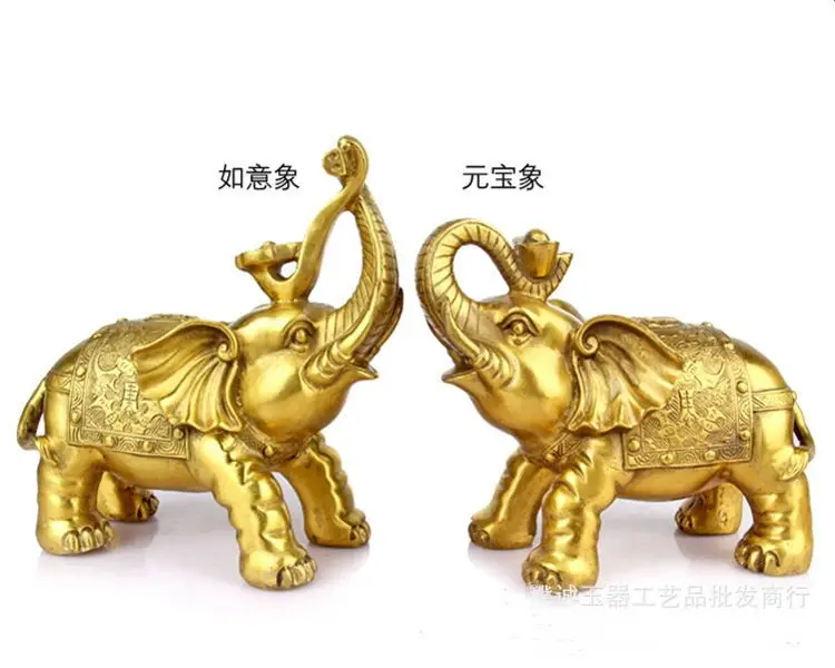 High End Small Golden Elephant Statue Home Fengshui Decoration Elefantes Metal Brillosos Luxury Bling Elephant Decor
