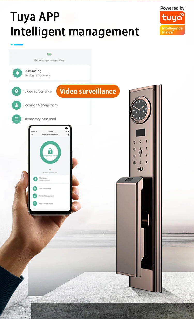 Fashionable and affordable price facial recognition smart door lock