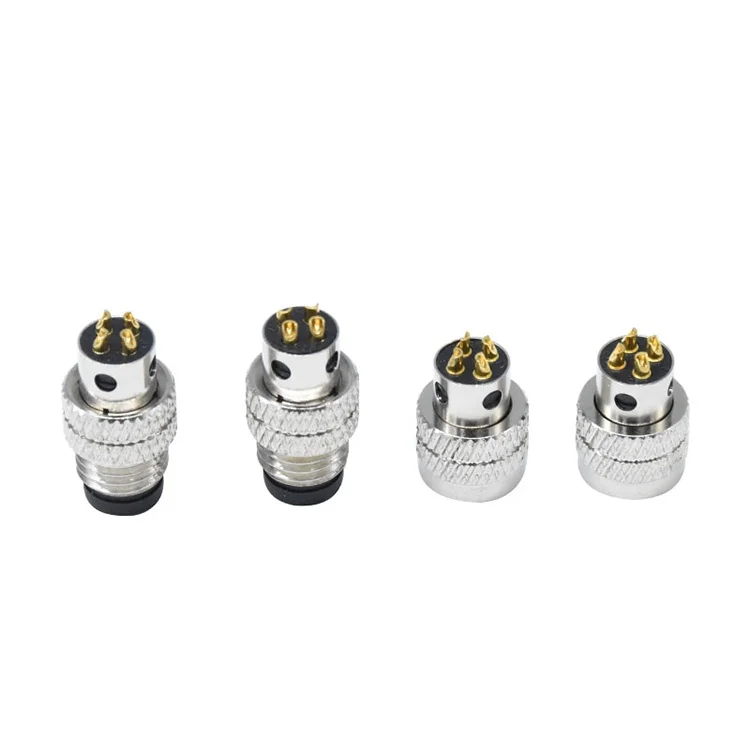 M8 Industrial Connectors Automotive Waterproof IP67 Solder Type Male Female 4 Pin D Code Modable 60V 4A Connector Plug