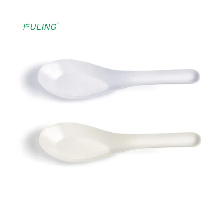 Cucchiai da minestra asiatici in acciaio inox Set di 6 cucchiai da tavola rotondi pesanti a specchio in argento lucido Ramen