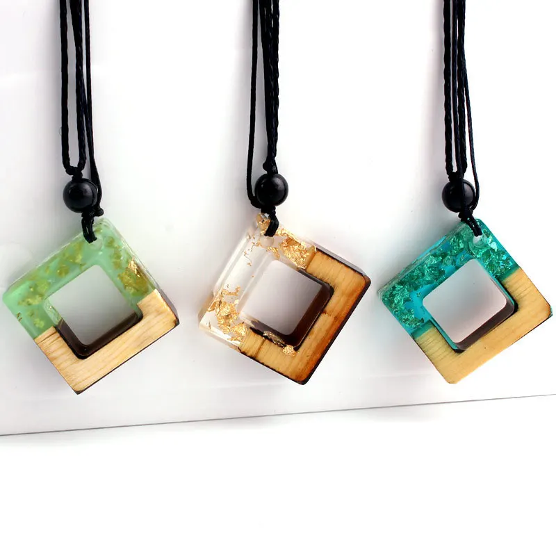 Fashion Square Handmade Wood Resin 