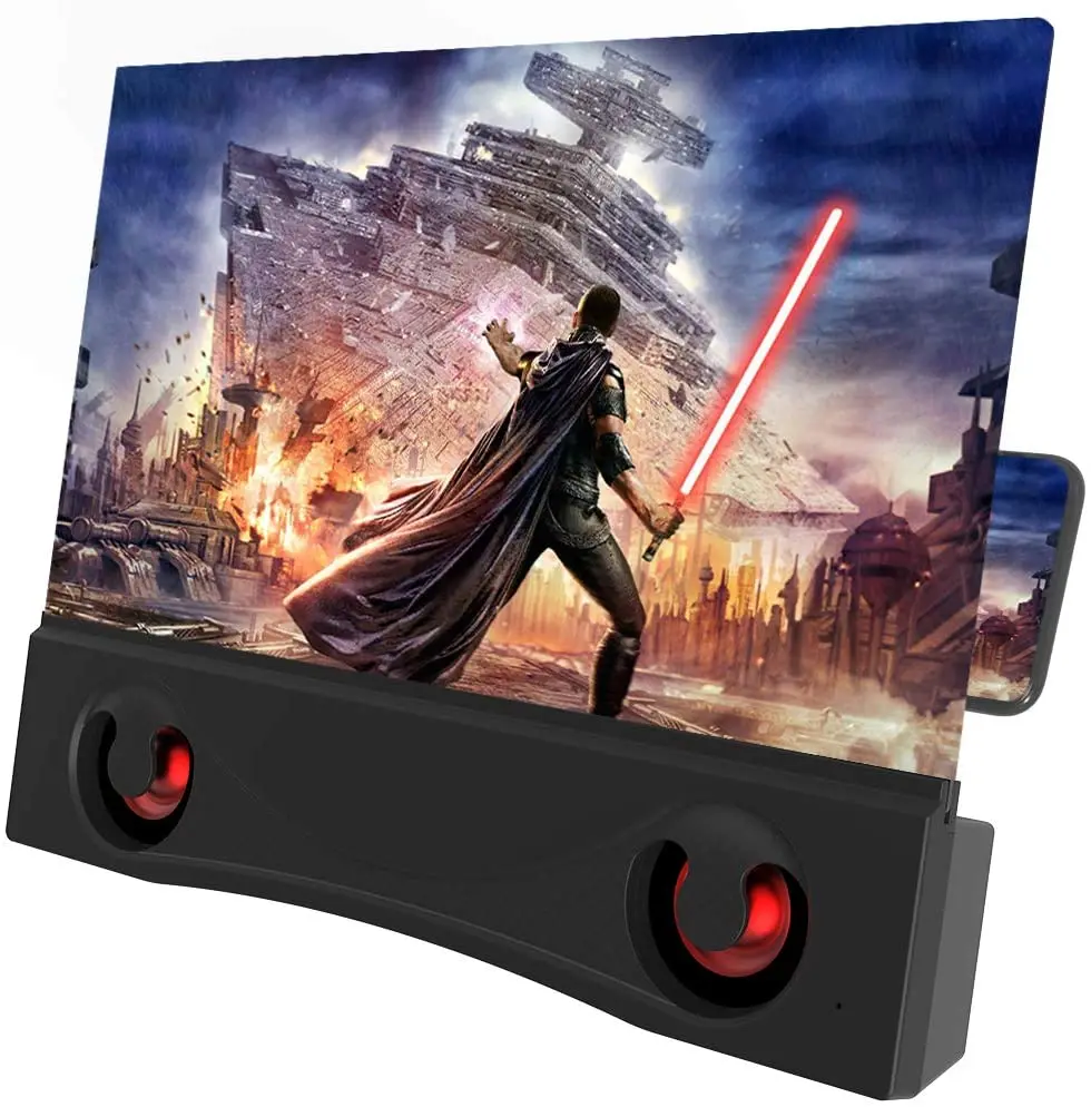 Увеличитель экрана телефона 12 дюймов с беспроводными динамиками усилитель увеличитель для кино видео и игр всех