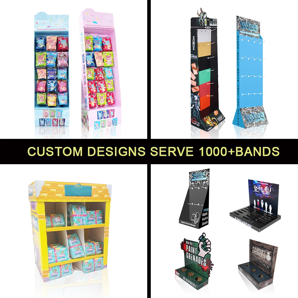 Custom Pop Cardboard Rack Retail Supermarket Potato Chips Corrugated Cardboard Floor Display Stand
