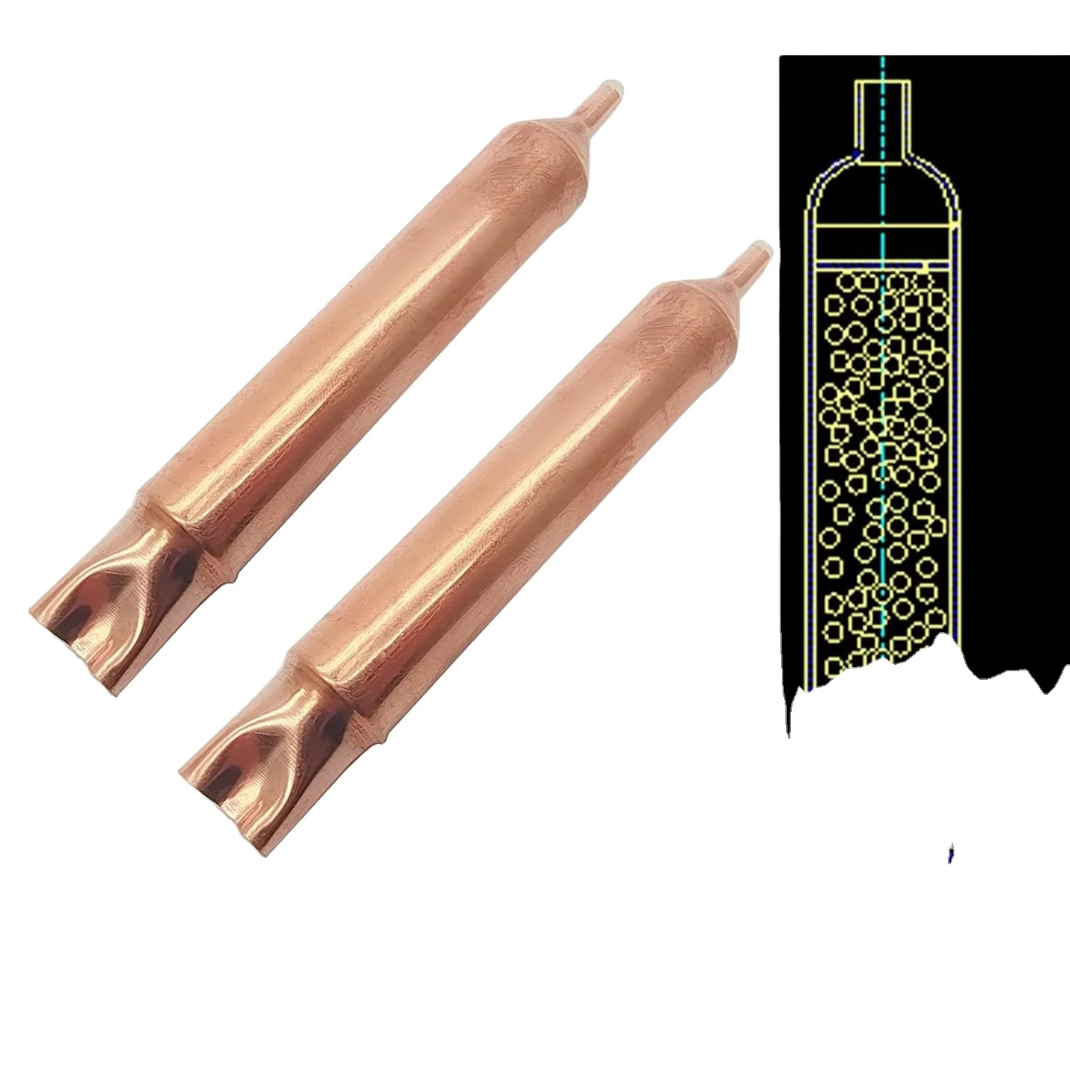 Factory Wholesale Welding Copper Filter Drier With Access Valve for Refrigerator Freezer