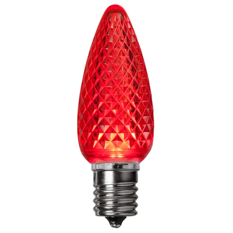 110V 0.8W カラフルC9 E17口金 クリスマス電球 C9交換用LED多面電球