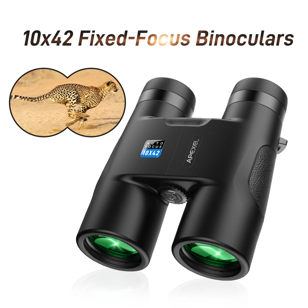 Apexel 10X42 High Power Binoculars Compact HD Fixed Zoom Binoculars  Telescope for Adults Bird Watching Traveling